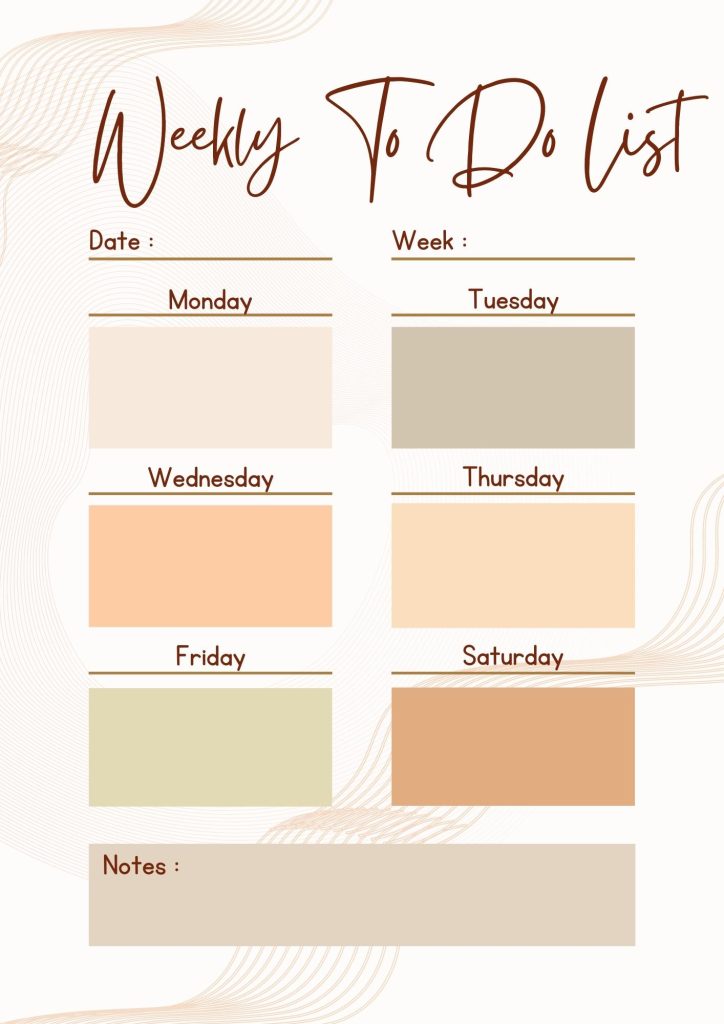 Earth Tone Weekly Agenda Planner