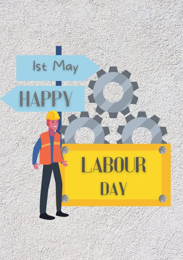 Gray Yellow Minimalist Labour Day