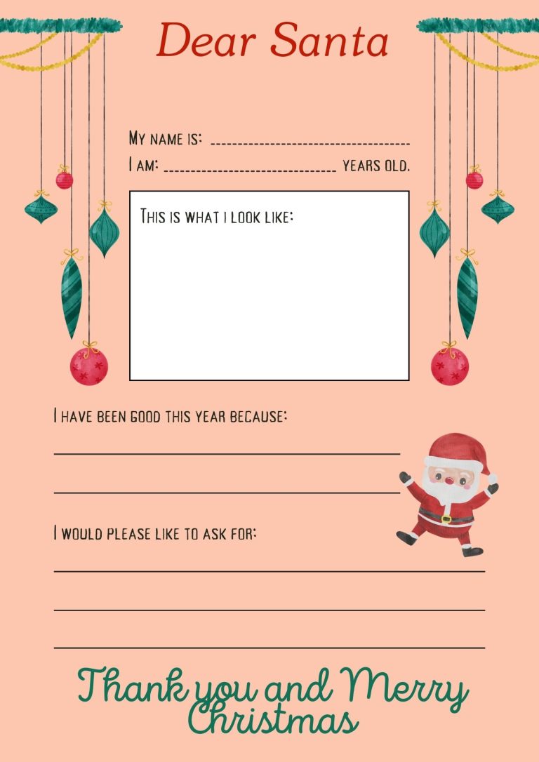 40 Free Printable Dear Santa Letters - Printaboles