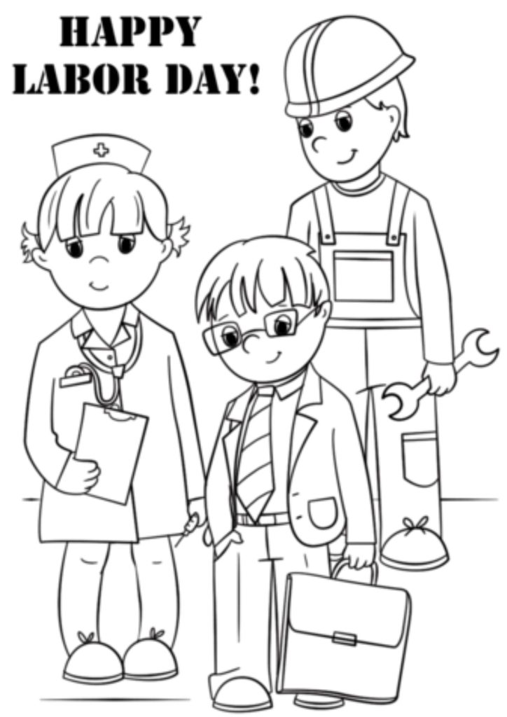 Happy labor day coloring pages