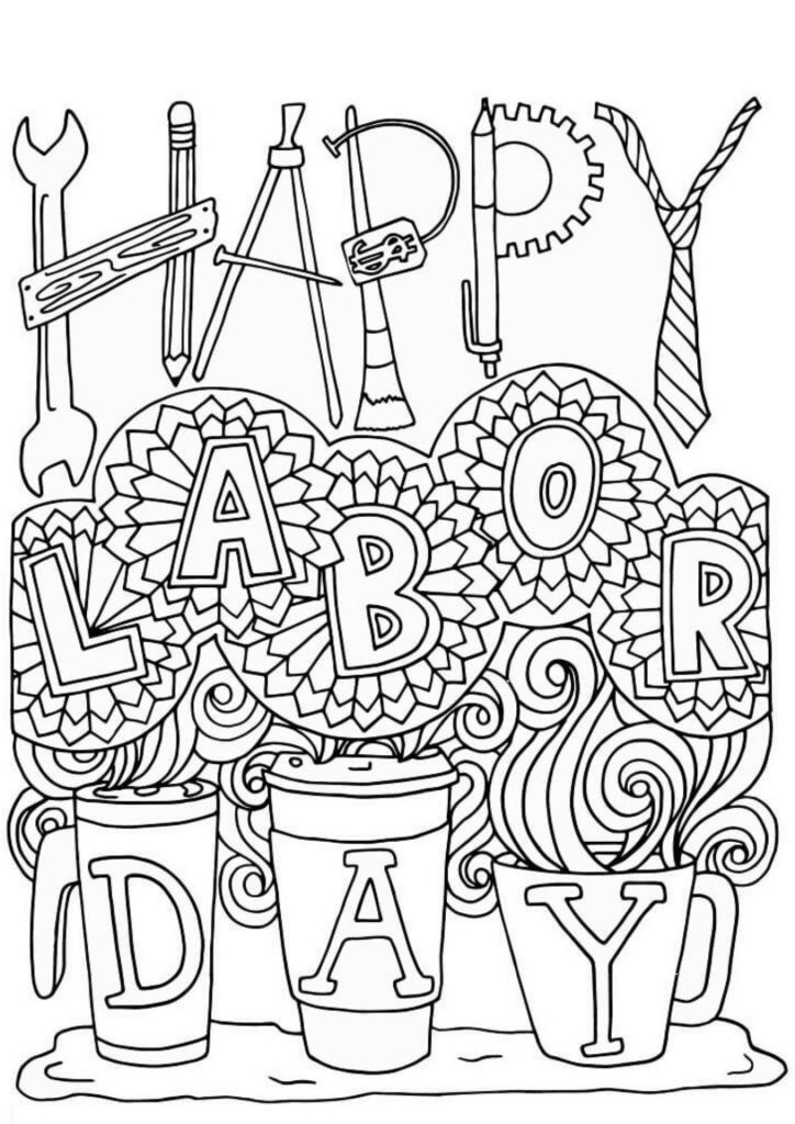 Happy labor day coloring pages