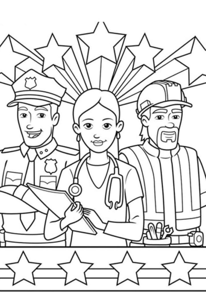 Happy labor day coloring pages