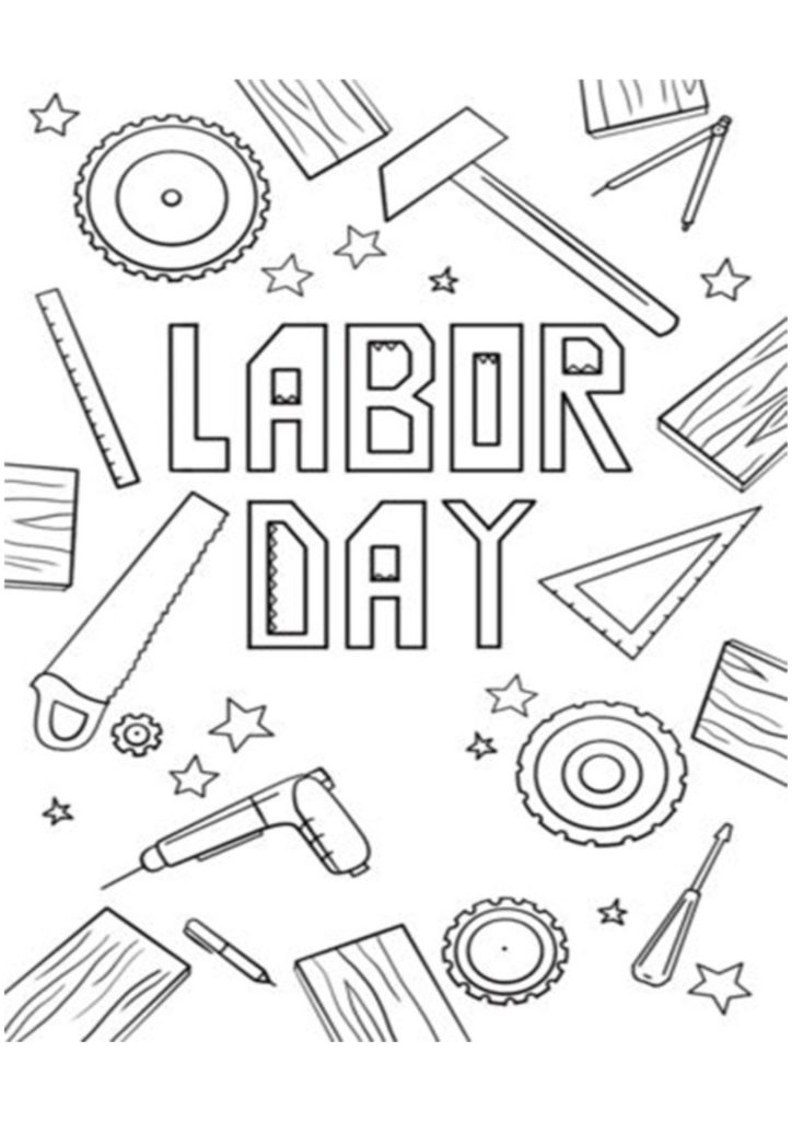 Happy labor day coloring pages