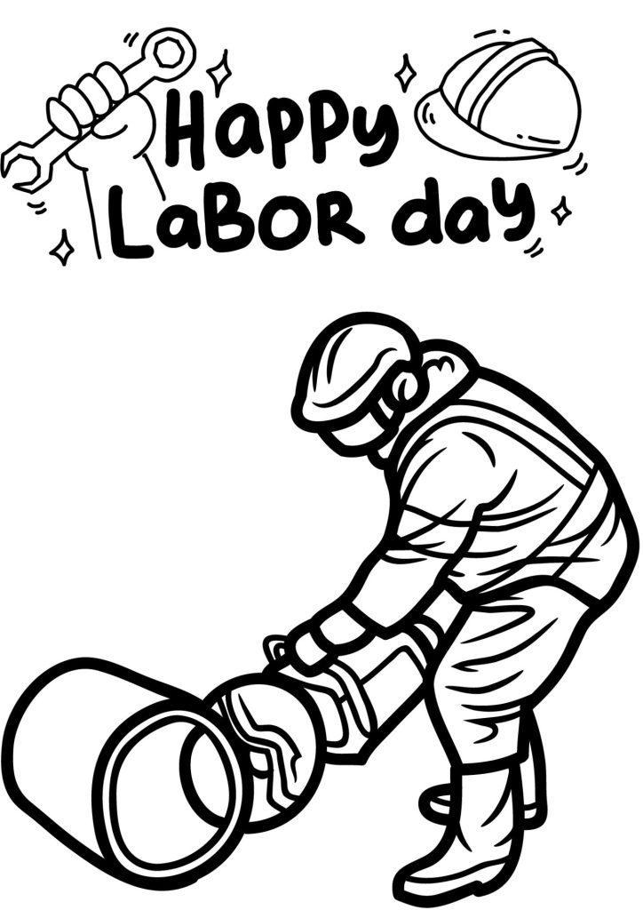 Happy labor day coloring pages