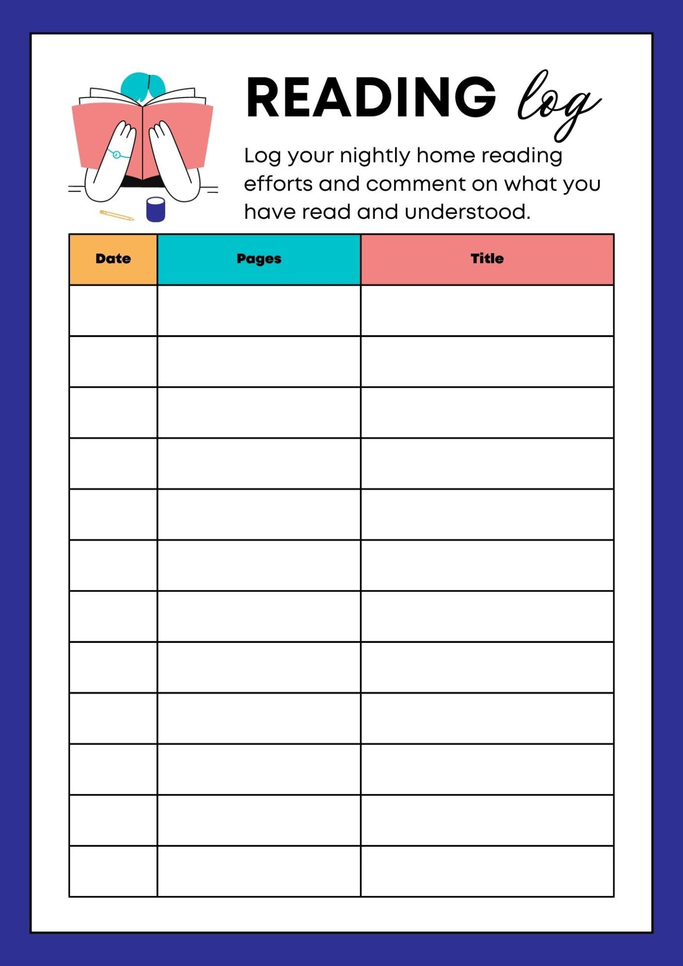 40 Free Printable Reading Logs - Printaboles