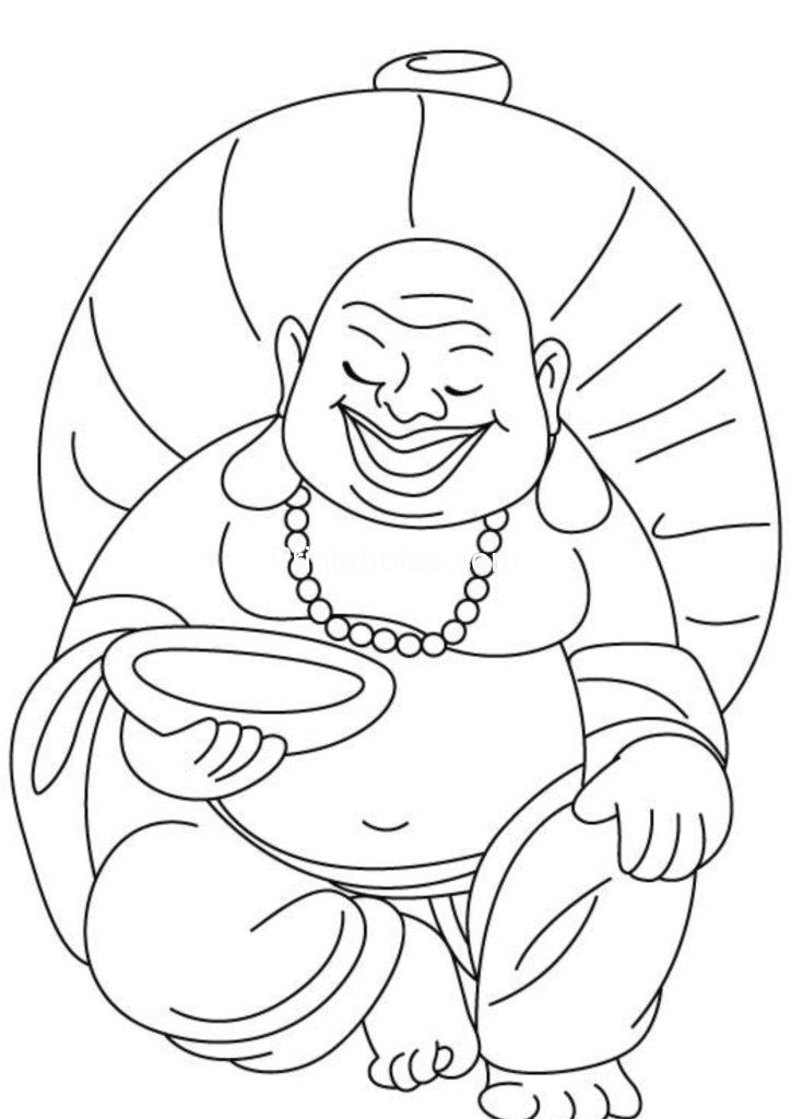 Laughing Buddha Coloring Page