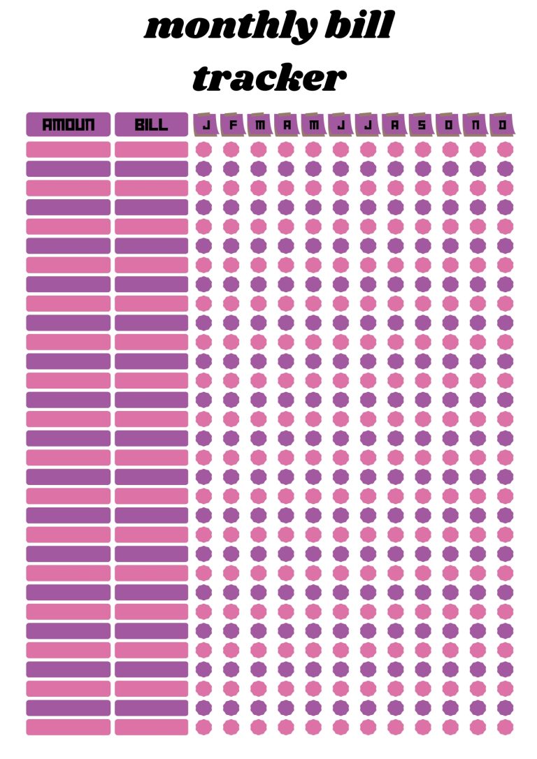 40 free printable monthly bill trackers printaboles