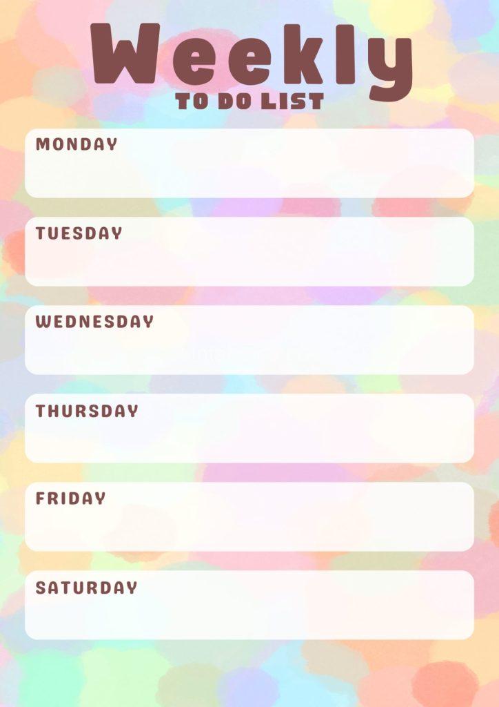 Ping cute pastel Weekly to do list