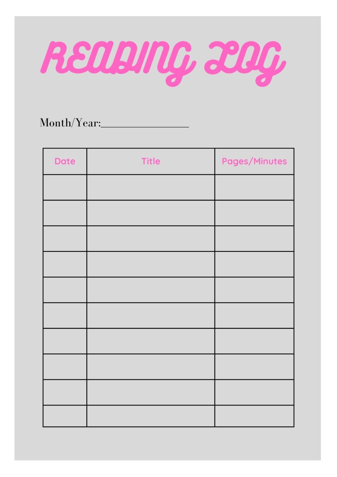 40 Free Printable Reading Logs - Printaboles