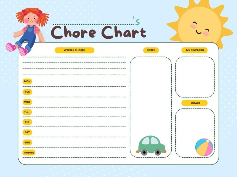 40 Free Printable Toddler chore charts - Printaboles