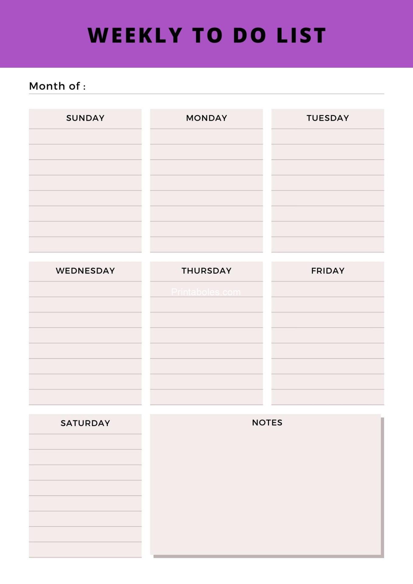 40 Free Printable Weekly To-Do Lists - Printaboles