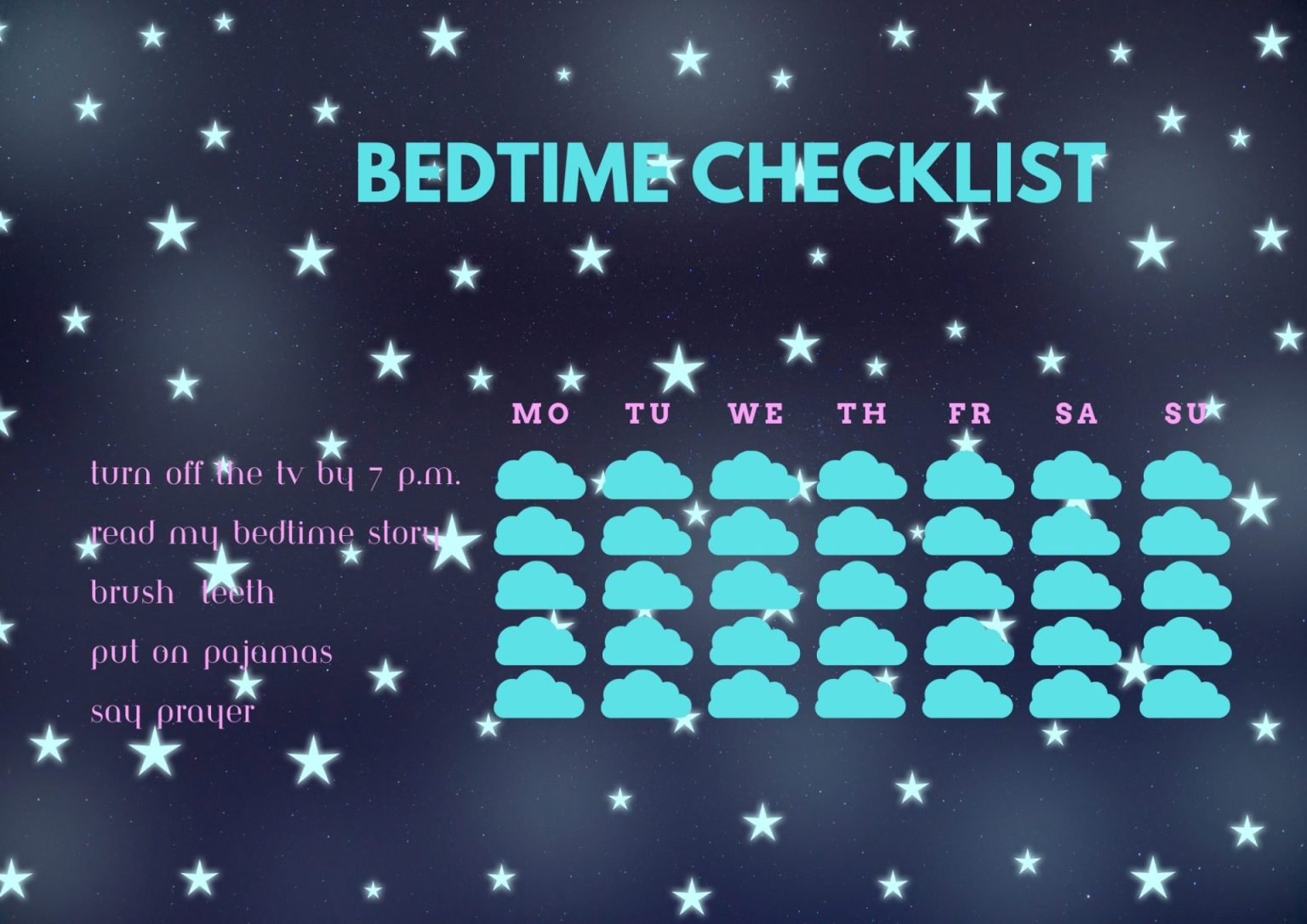 40 Free Printable Bedtime Routine Charts Printaboles