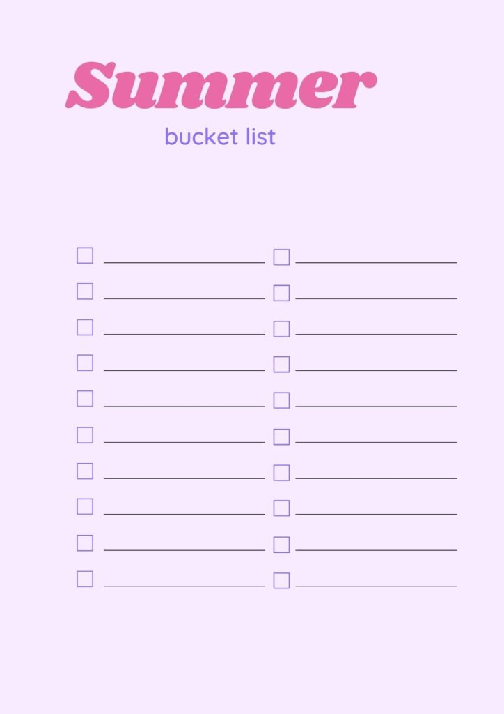Free Printable Summer Bucket Lists 40 Best Template Ideas Free Printable Summer Bucket Lists 40 Best Template Ideas