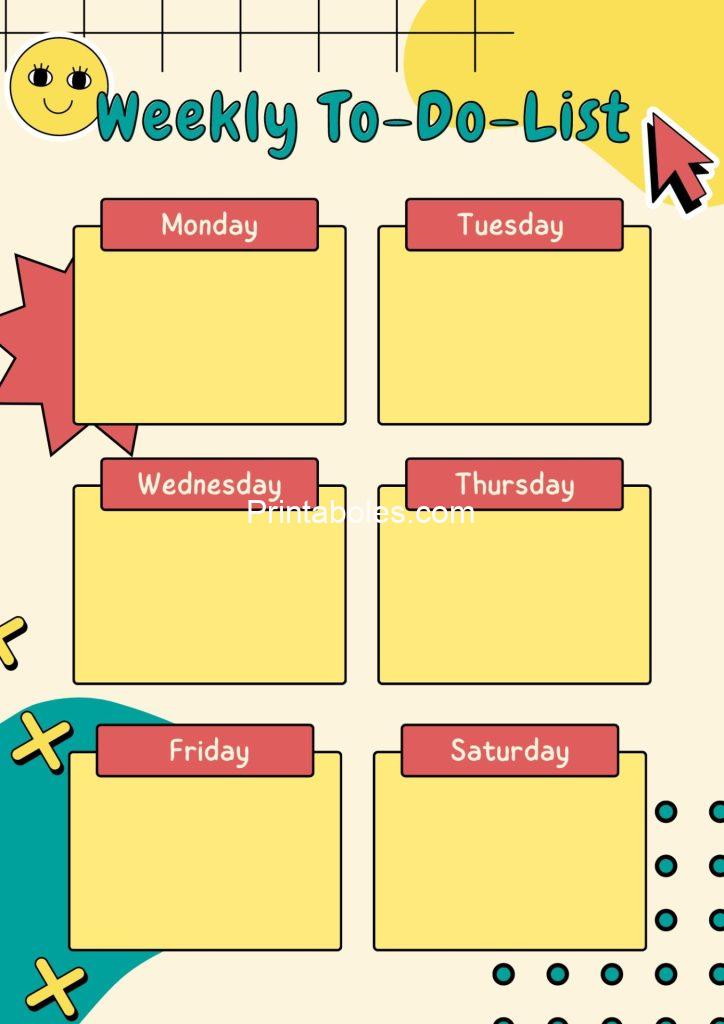Weekly To-Do-List Colorful