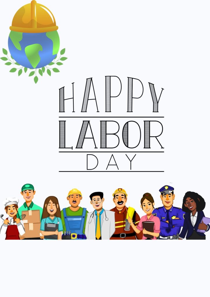 White Minimalist Happy Labour Day