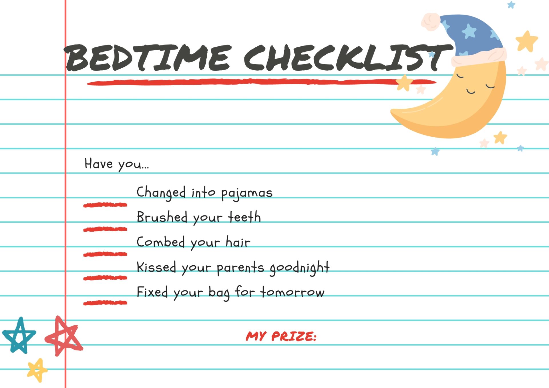 40 Free Printable Bedtime Routine Charts - Printaboles