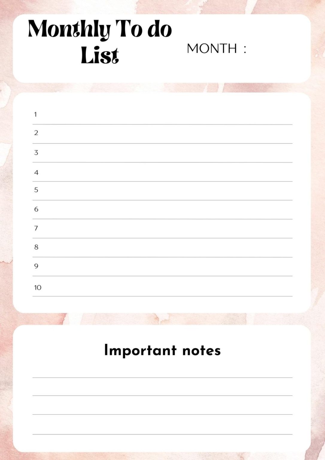 40 Free Printable Monthly To Do Lists | 2023 Calendar Schedule