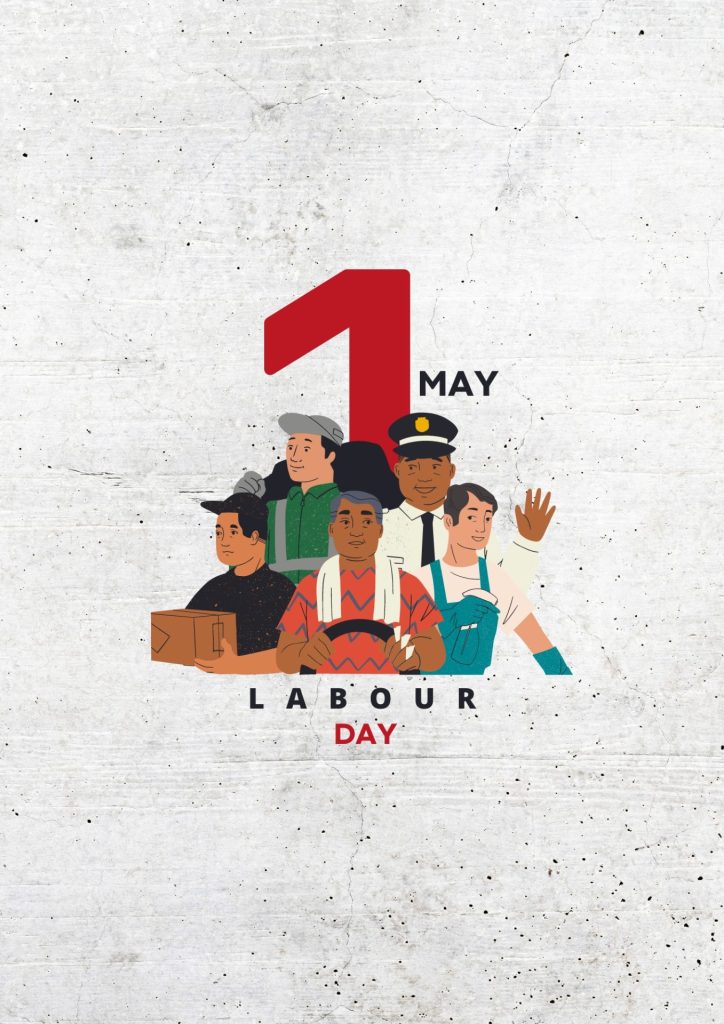 White and Red Modern Minimalist Happy Labor Day