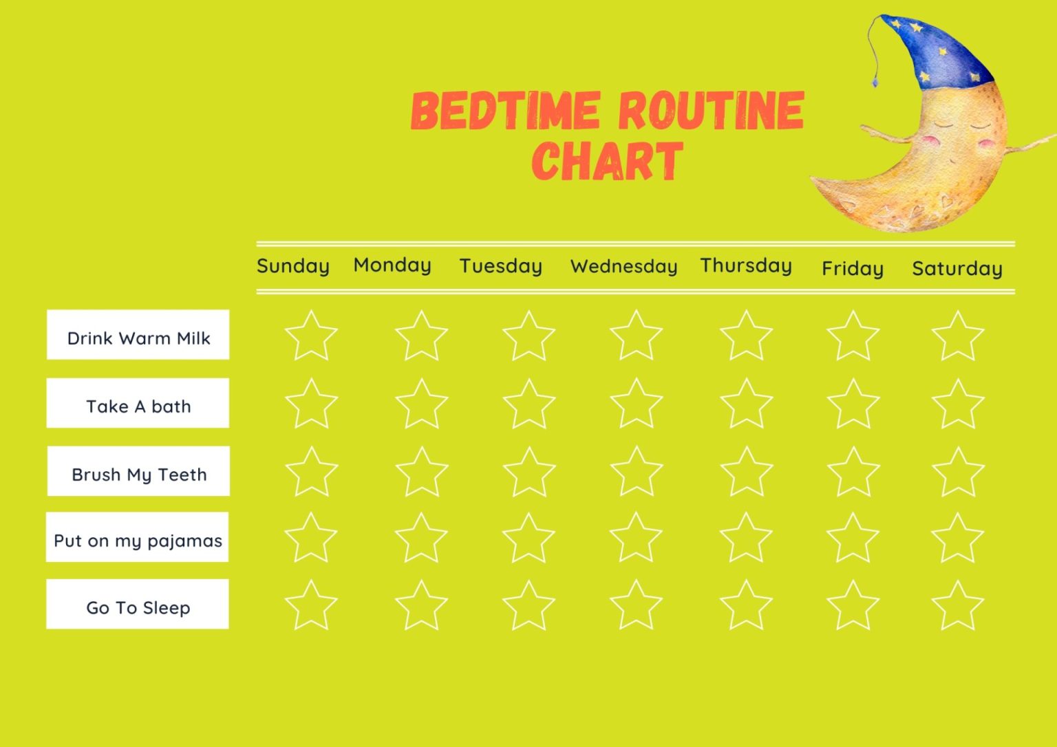 40 Free Printable Bedtime Routine Charts - Printaboles