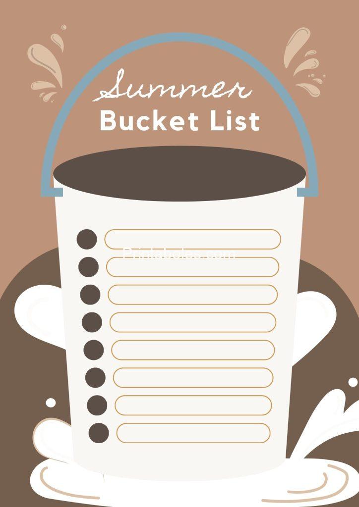 brown Summer Bucket List