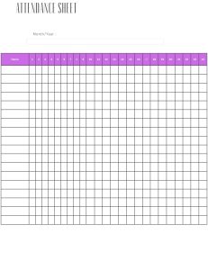 40 Free Printable Attendance Sheets - Printaboles