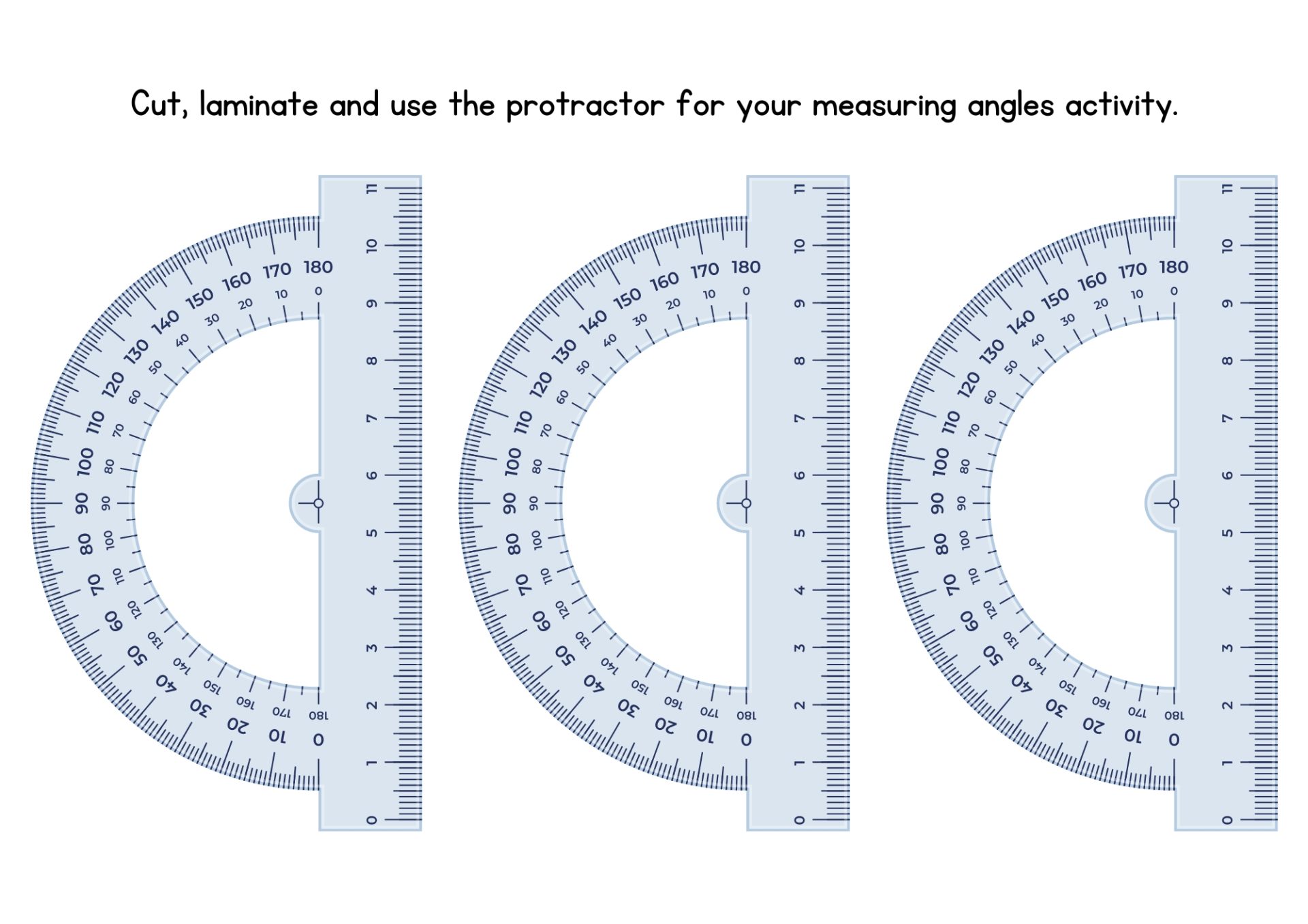 40 Free Printable Protractor Templates - Printaboles