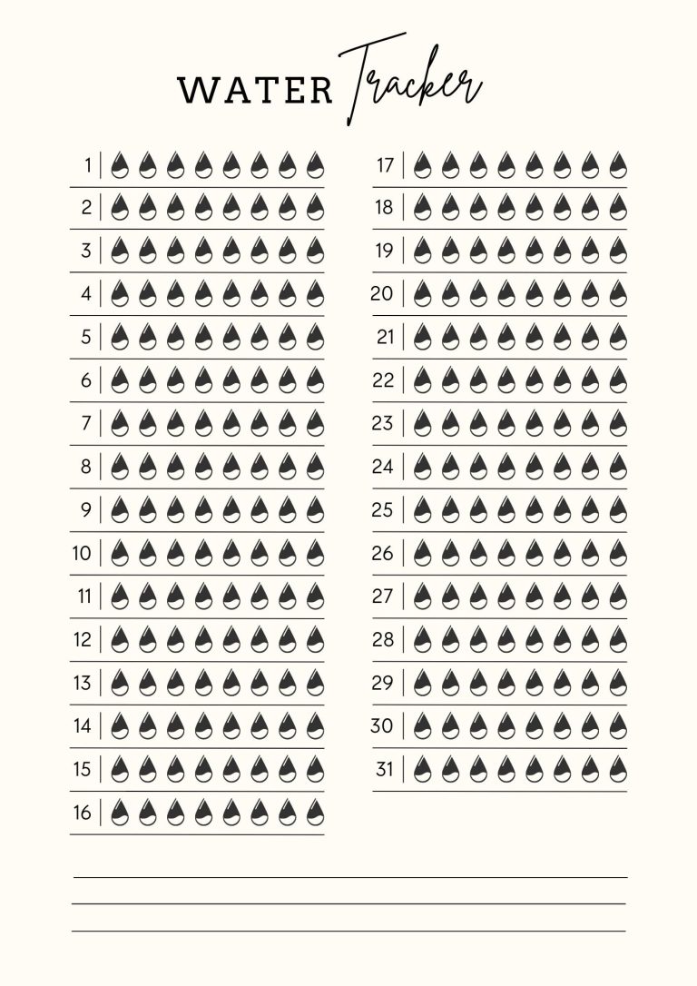 40 Free Printable Water Trackers - Printaboles