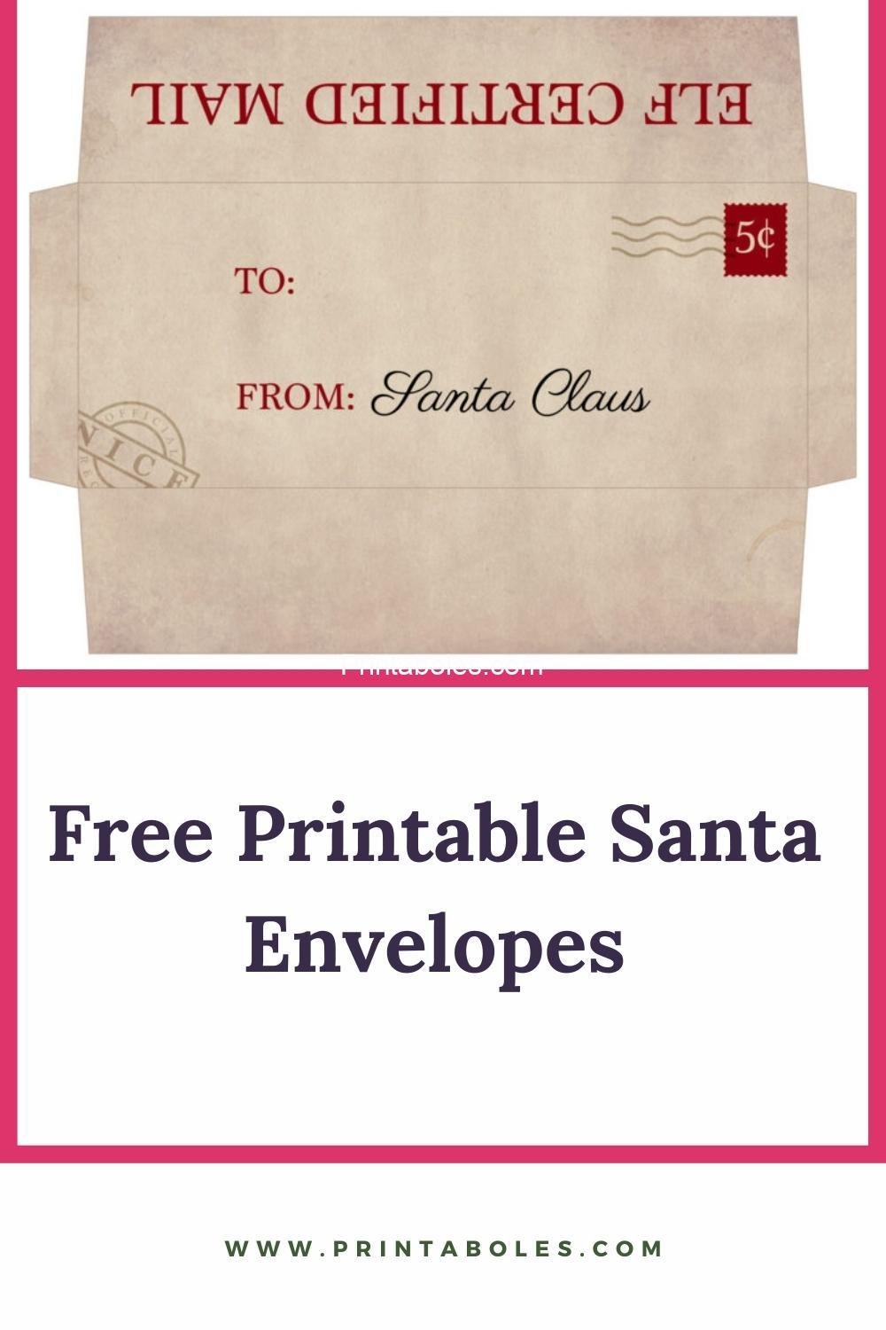 Free Printable Santa Envelopes