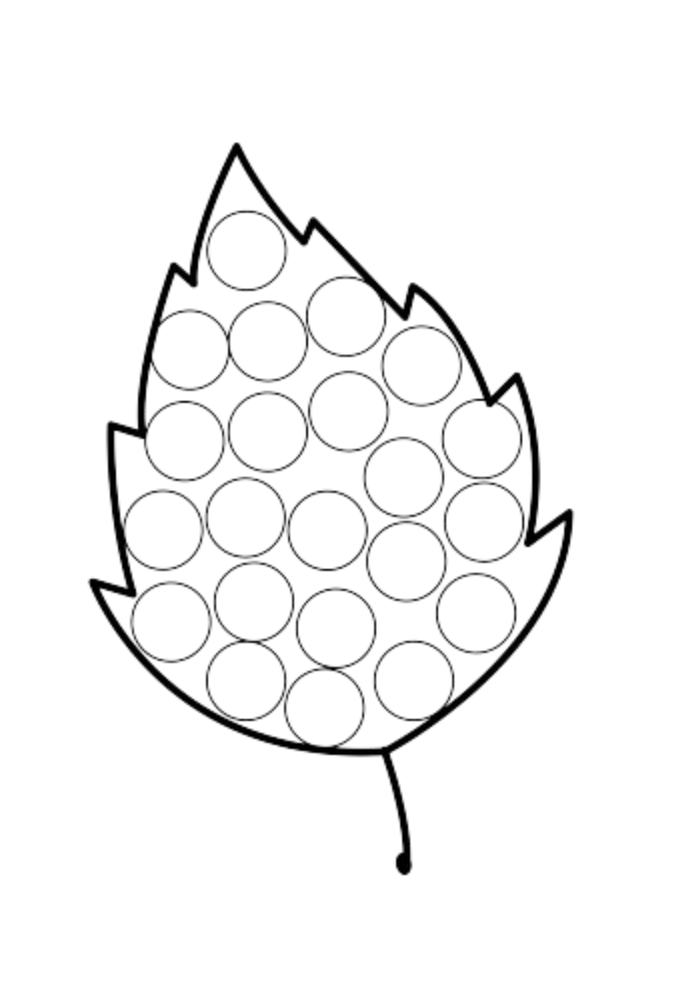 Leaf Dot Marker Coloring Page - Printaboles