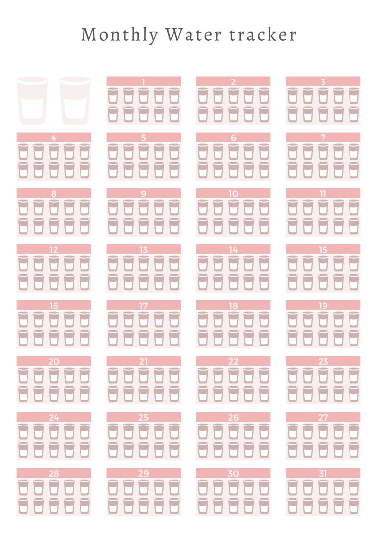 40 Free Printable Water Trackers - Printaboles