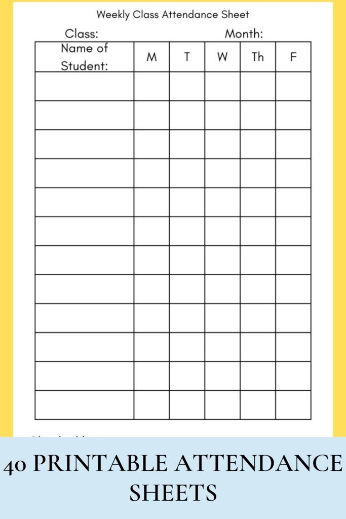 40 Free Printable Attendance Sheets Printaboles 2803