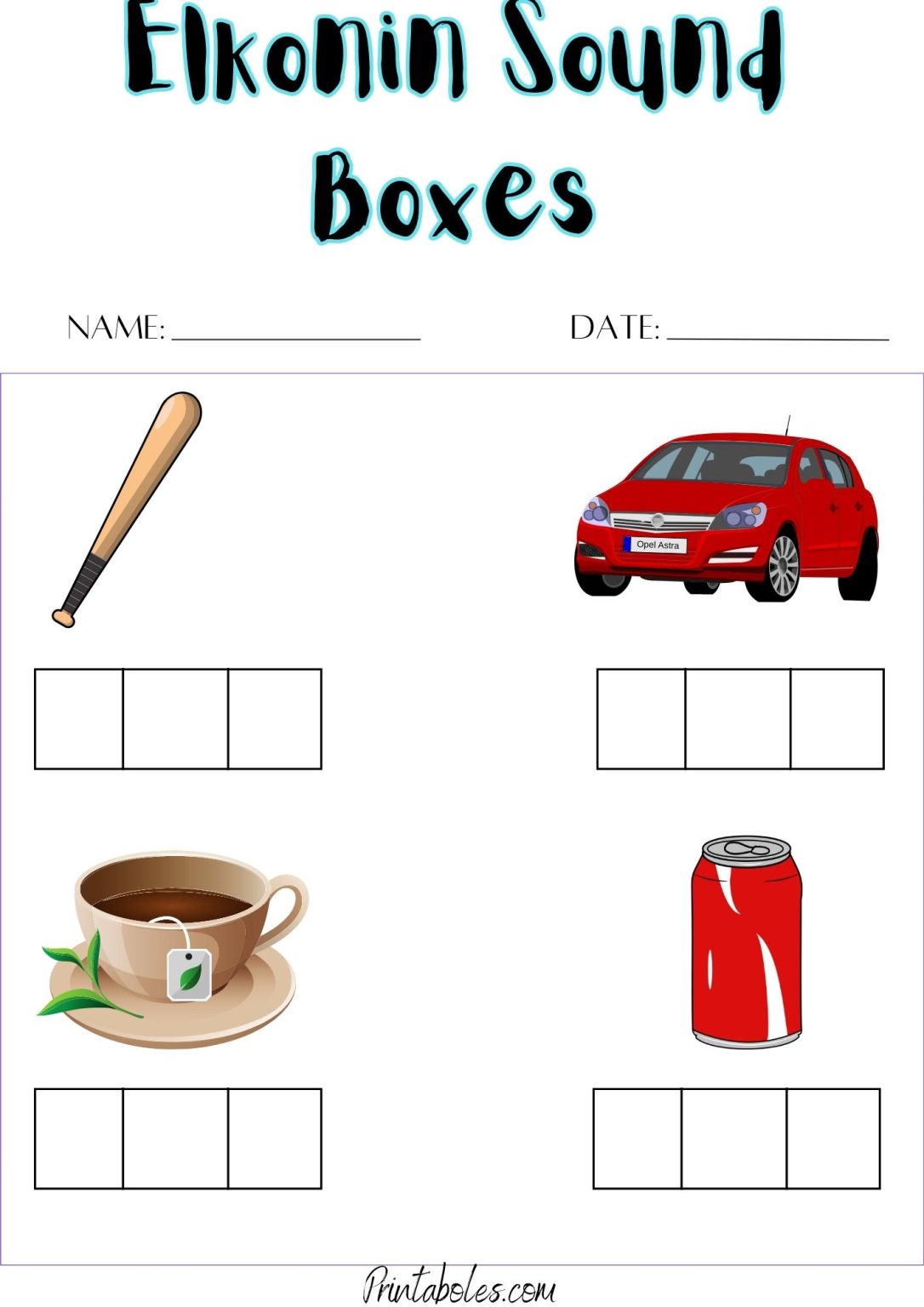 40 Free Printable Elkonin Boxes - Printaboles