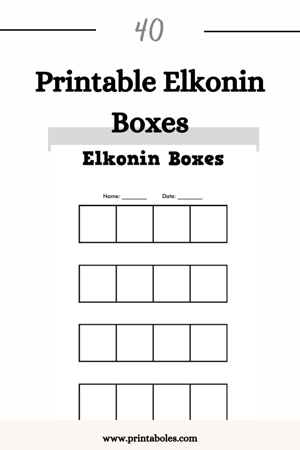 Printable Elkonin Boxes