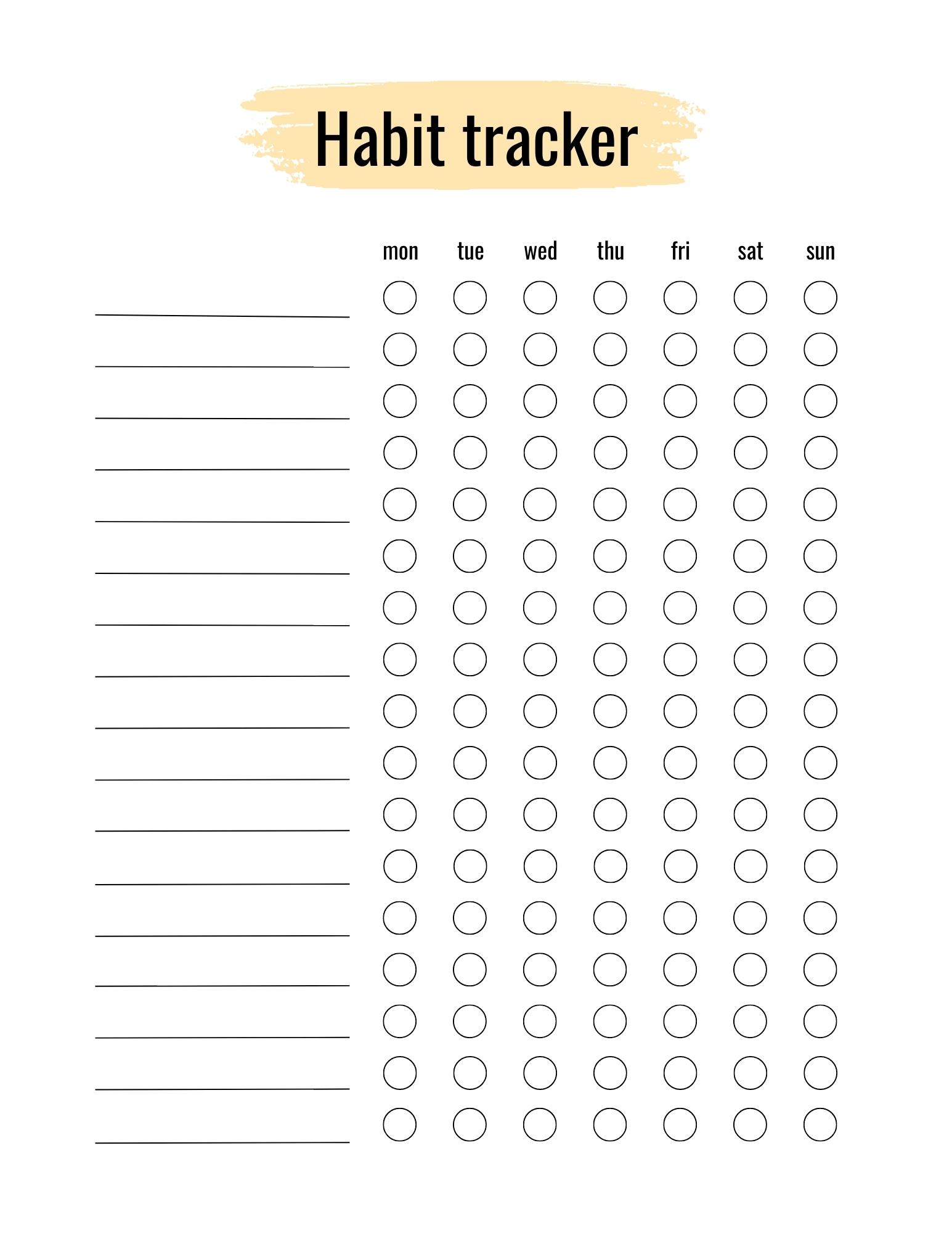 40 free printable habit trackers printaboles