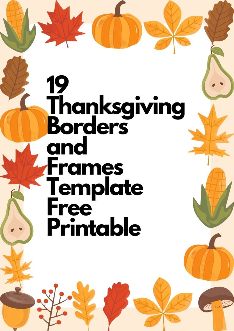 19 Thanksgiving Borders and Frames Template Free Printable